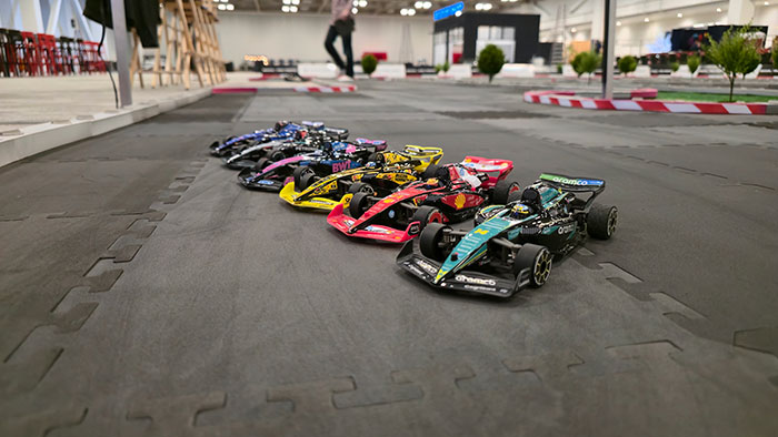 Formula 1 RC racing track — full 40ft x 40ft layout at corporate event