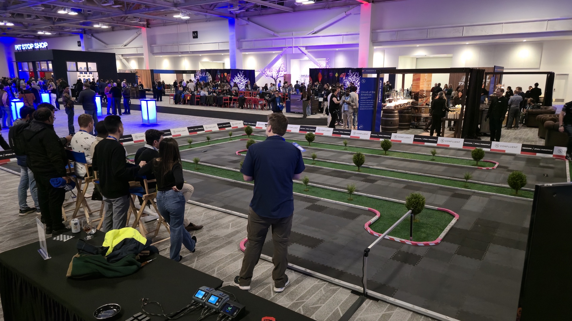 Crowd at the RC race track during a convention centre activation