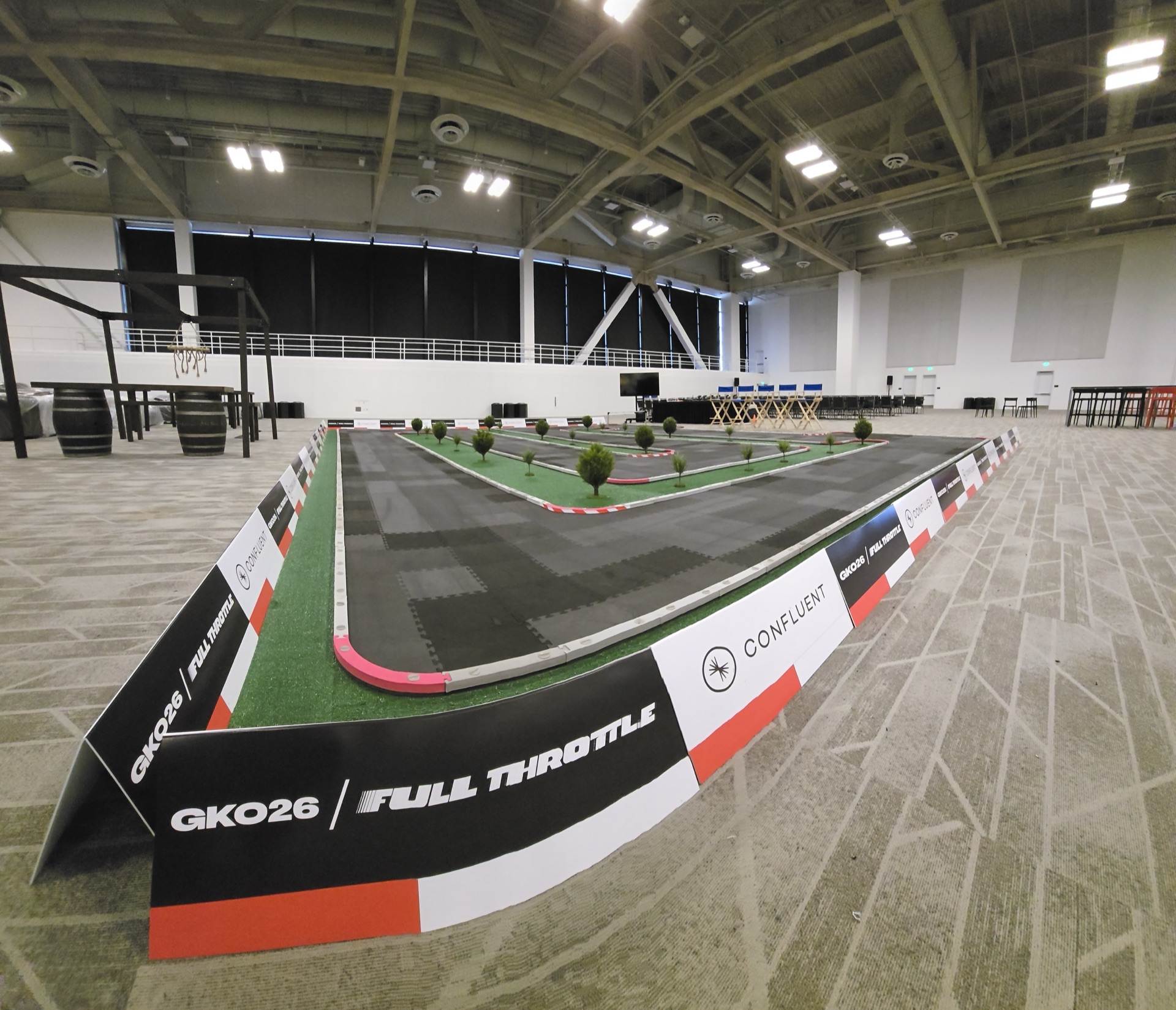 Custom branded RC racing track at corporate brand activation event