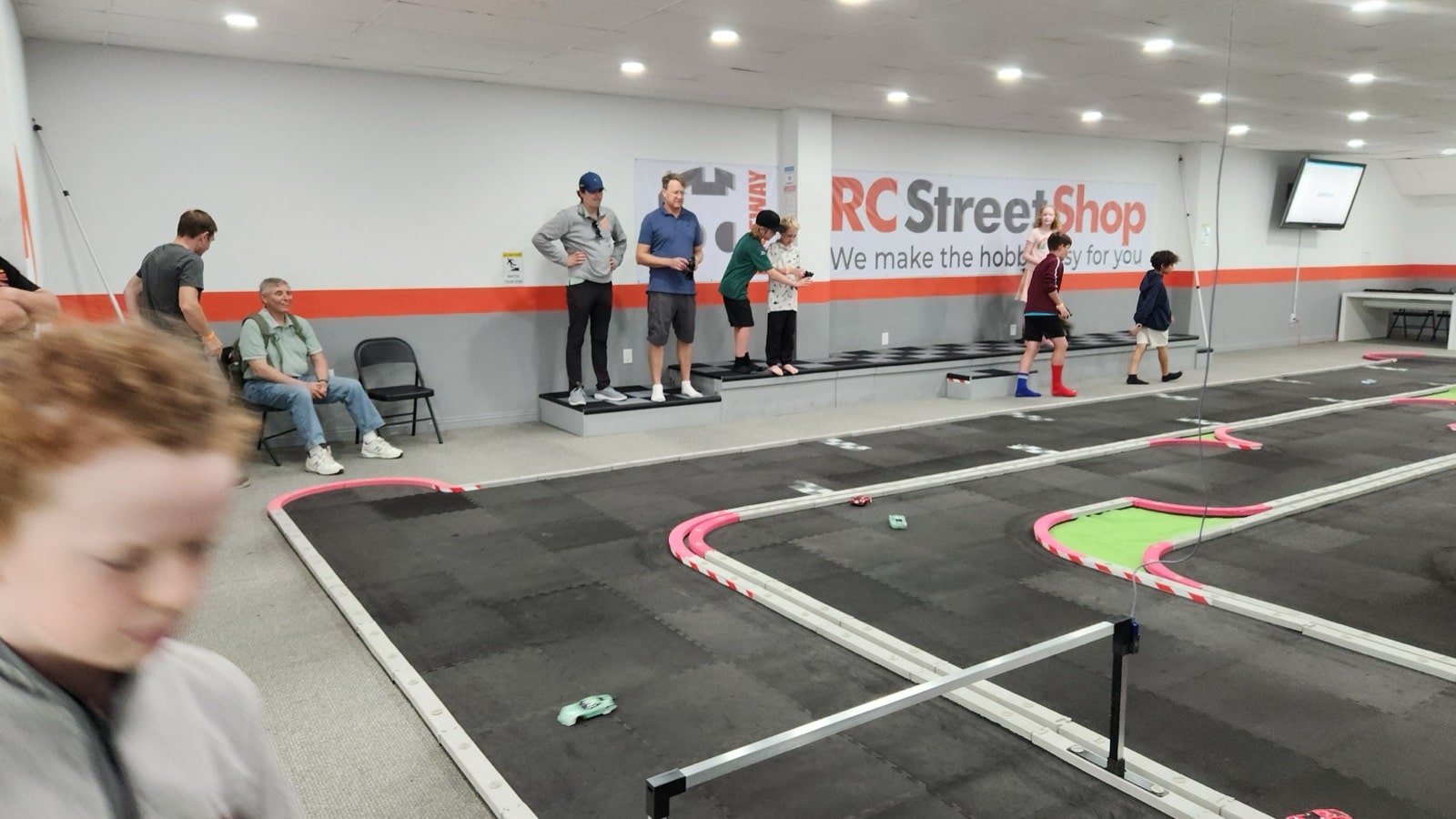 Party guests at the RC race track