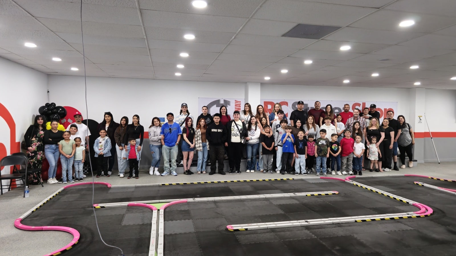 Large group of guests at an RC car birthday party in Lawndale